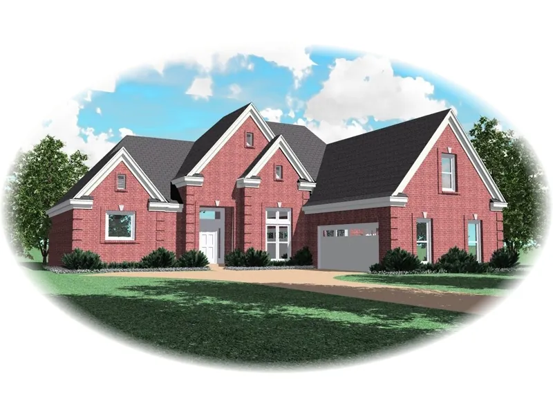 Traditional House Plan Front of Home - Eagle Creek Traditional Home 087D-0590 - Search House Plans and More
