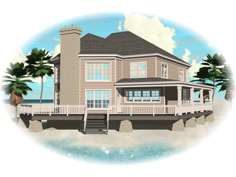 Contemporary House Plan Front of Home - Hunters Trace Waterfront Home 087D-0597 - Search House Plans and More