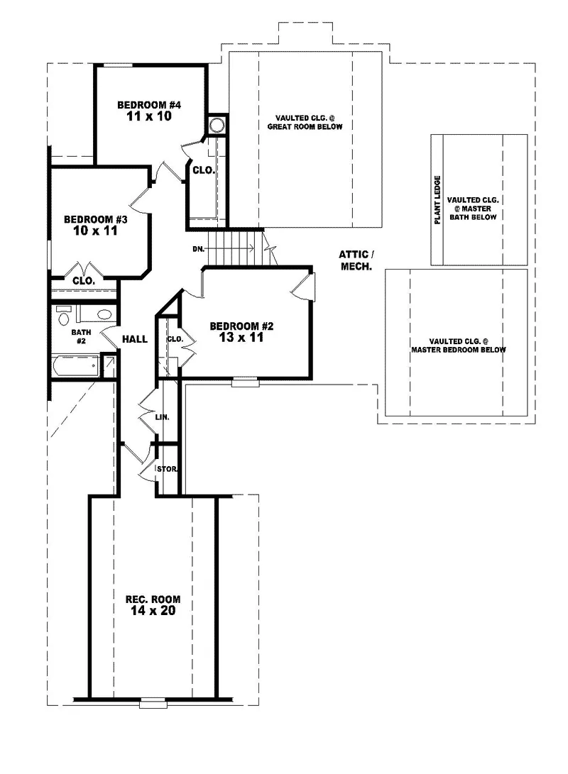 Country French House Plan Second Floor - Caruthers Country French Home 087D-0600 - Search House Plans and More
