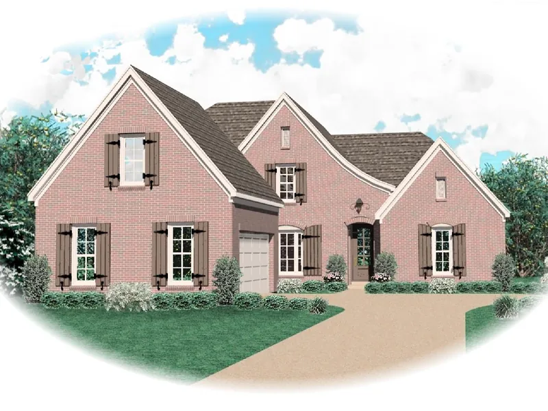 Colonial House Plan Front of Home - Caruthers Country French Home 087D-0600 - Search House Plans and More