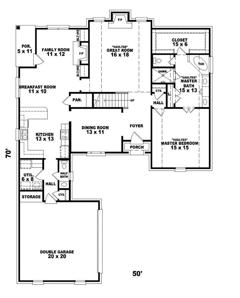 Country House Plan First Floor - Madden Creek Traditional Home 087D-0601 - Shop House Plans and More