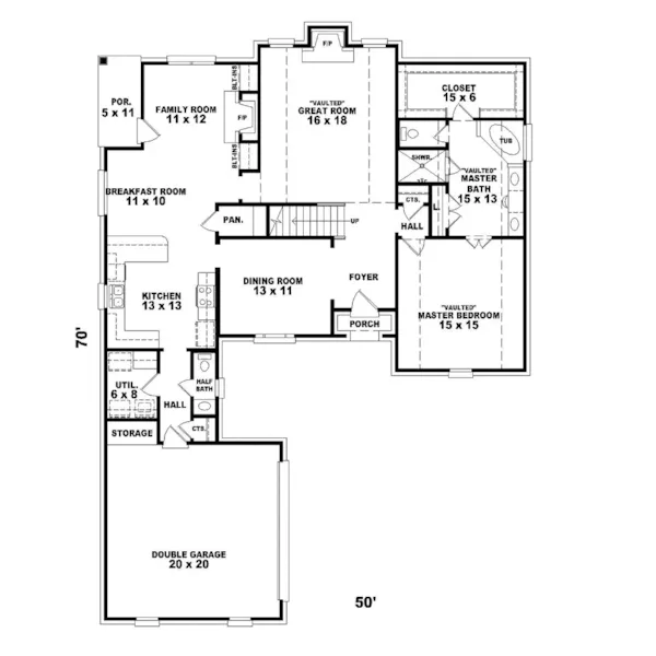 Colonial House Plan First Floor - Madden Creek Traditional Home 087D-0601 - Shop House Plans and More