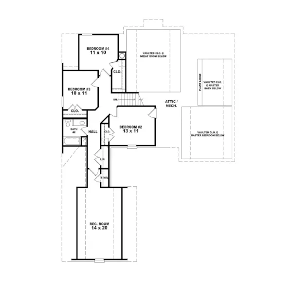 Colonial House Plan Second Floor - Madden Creek Traditional Home 087D-0601 - Shop House Plans and More