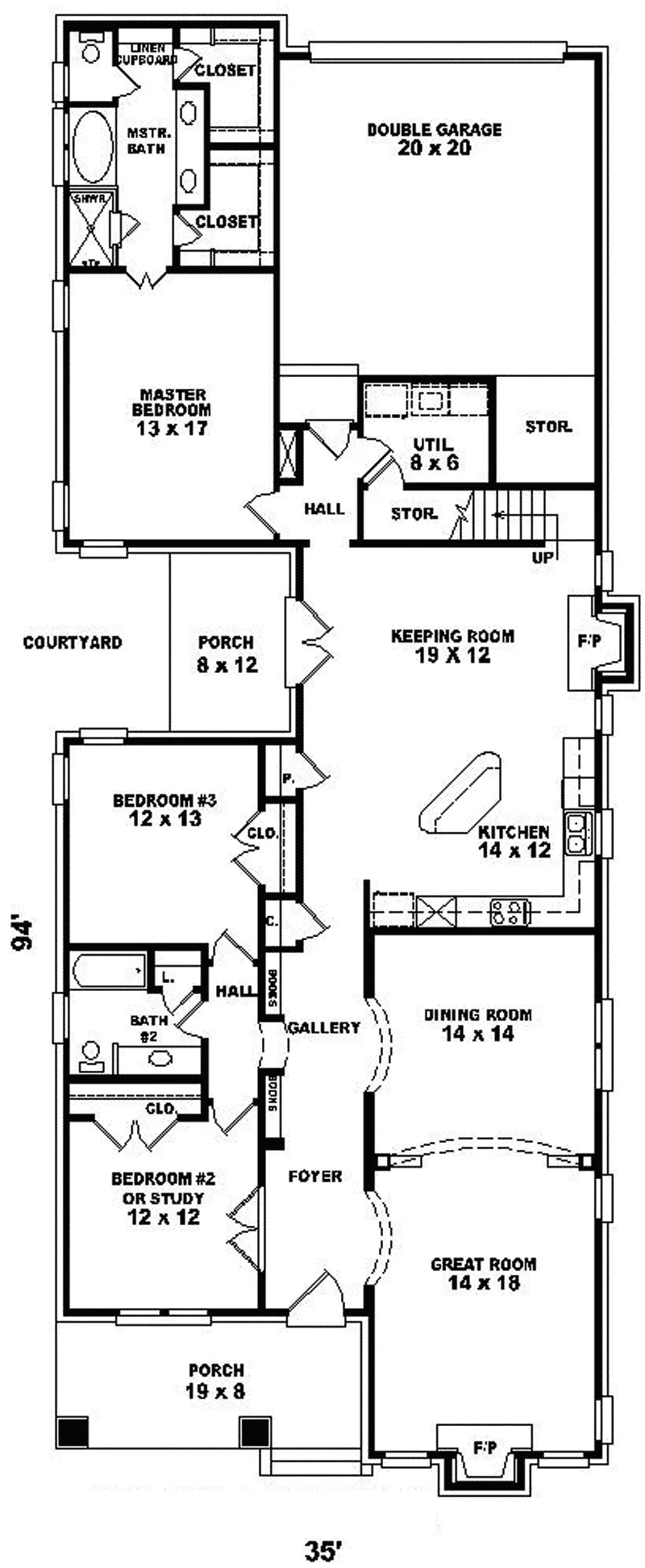 Arts & Crafts House Plan First Floor - Heatherglen Craftsman Home 087D-0605 - Search House Plans and More