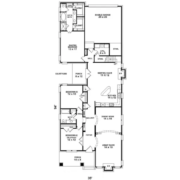 Country House Plan First Floor - Heatherglen Craftsman Home 087D-0605 - Search House Plans and More