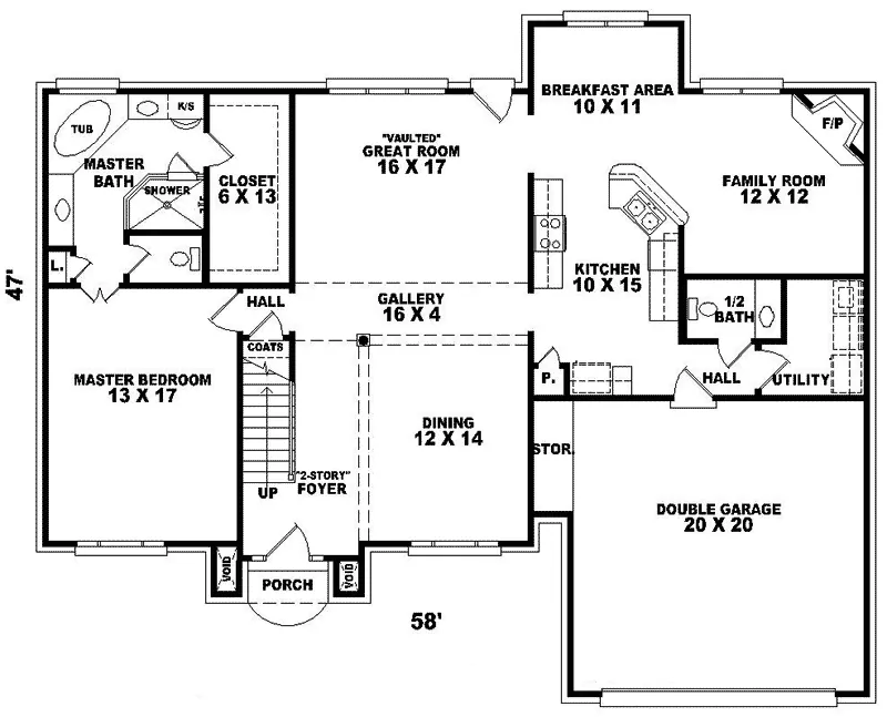 Southern House Plan First Floor - Berringer Place Traditional Home 087D-0606 - Search House Plans and More