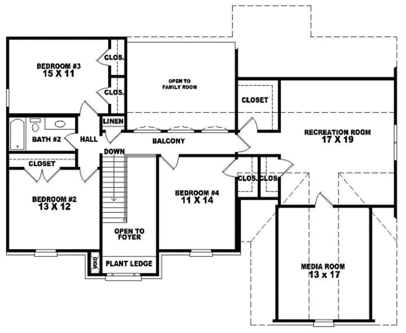 Southern House Plan Second Floor - Berringer Place Traditional Home 087D-0606 - Search House Plans and More