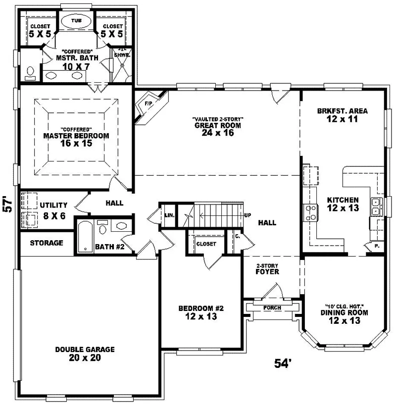 Colonial House Plan First Floor - Saucier Way European Home 087D-0608 - Shop House Plans and More