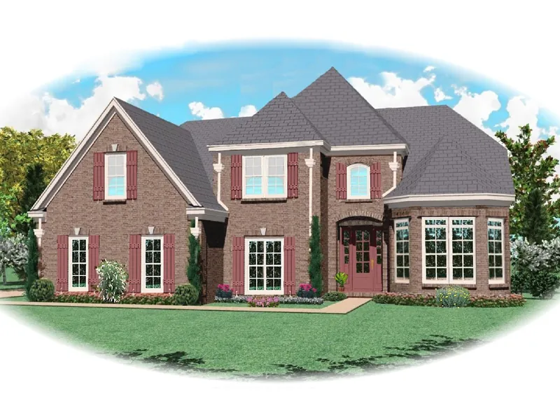 Victorian House Plan Front of Home - Saucier Way European Home 087D-0608 - Shop House Plans and More