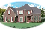 Colonial House Plan Front of Home - Saucier Way European Home 087D-0608 - Shop House Plans and More