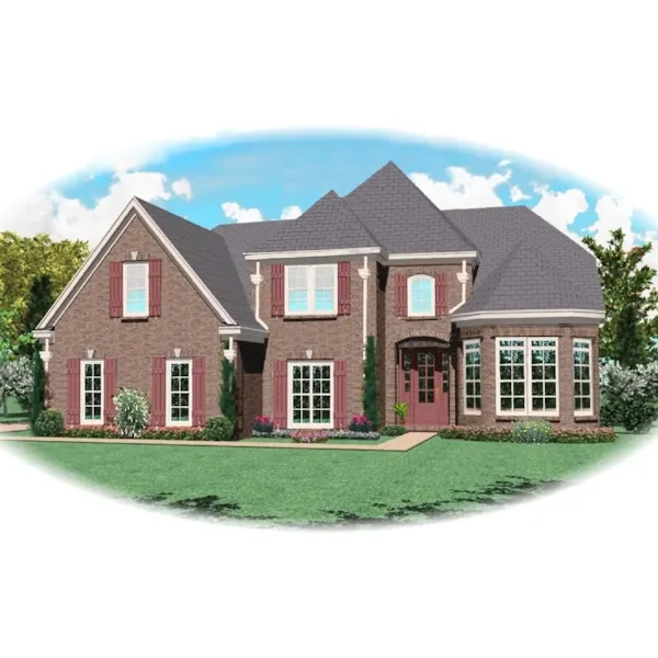 European House Plan Front of Home - Saucier Way European Home 087D-0608 - Shop House Plans and More