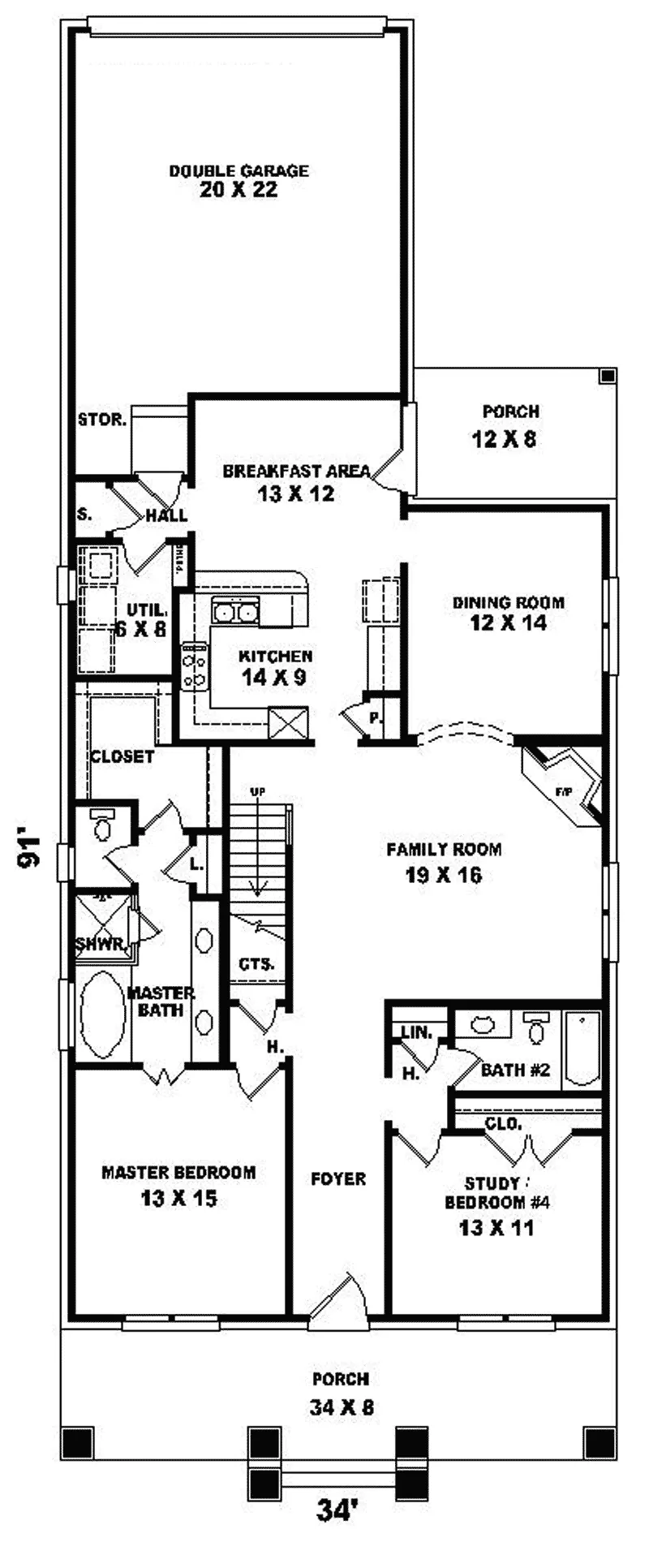 Lake House Plan First Floor - Carisbrooke Arts And Crafts Home 087D-0609 - Search House Plans and More