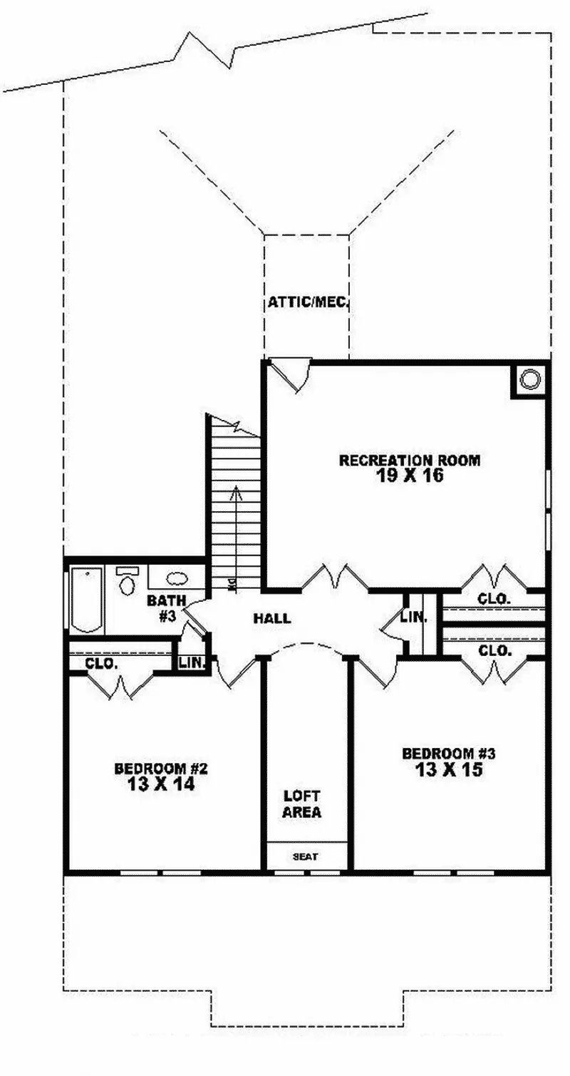 Lake House Plan Second Floor - Carisbrooke Arts And Crafts Home 087D-0609 - Search House Plans and More