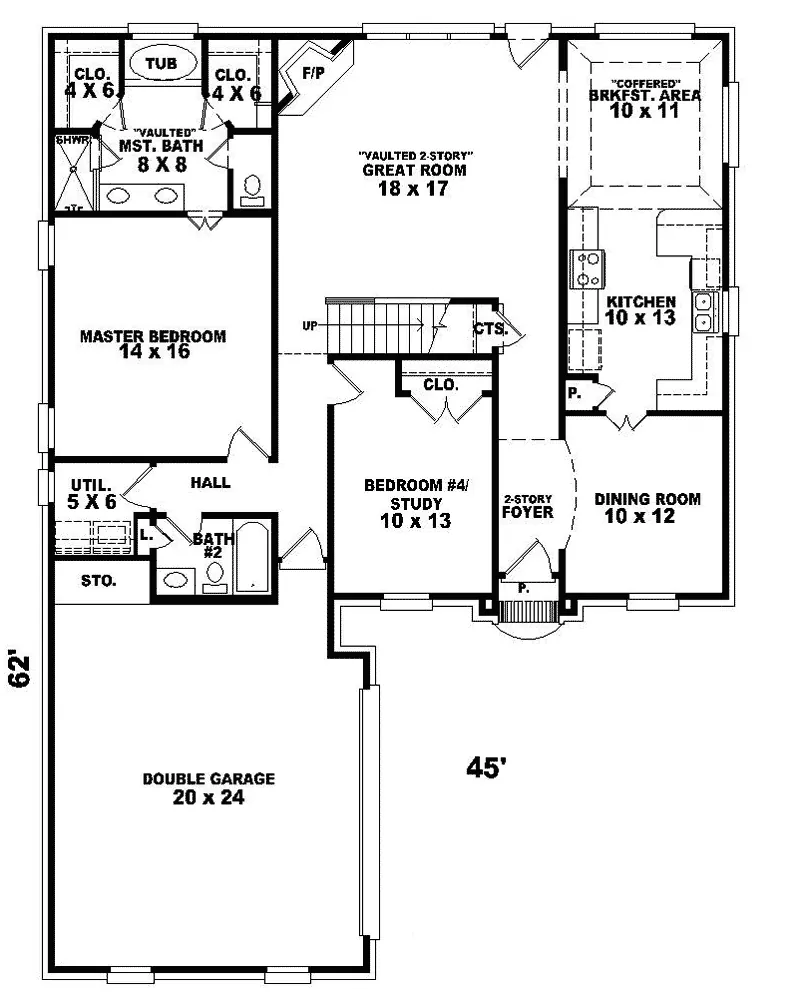 Traditional House Plan First Floor - Lucas Hollow Traditional Home 087D-0610 - Shop House Plans and More