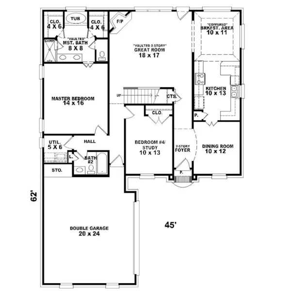 Traditional House Plan First Floor - Lucas Hollow Traditional Home 087D-0610 - Shop House Plans and More