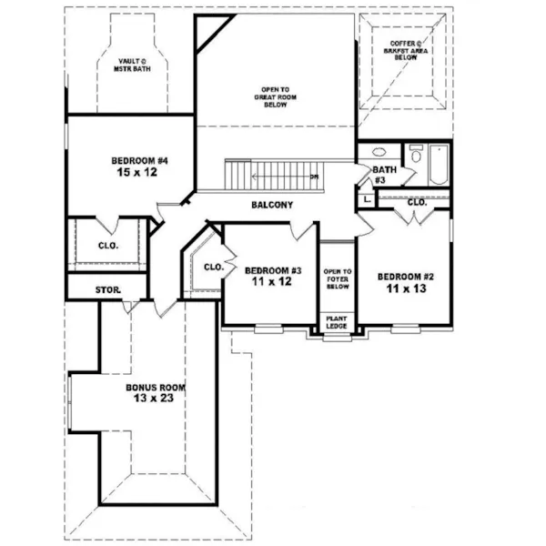 Traditional House Plan Second Floor - Lucas Hollow Traditional Home 087D-0610 - Shop House Plans and More