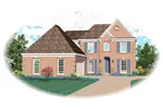 Colonial House Plan Front of Home - Lucas Hollow Traditional Home 087D-0610 - Shop House Plans and More