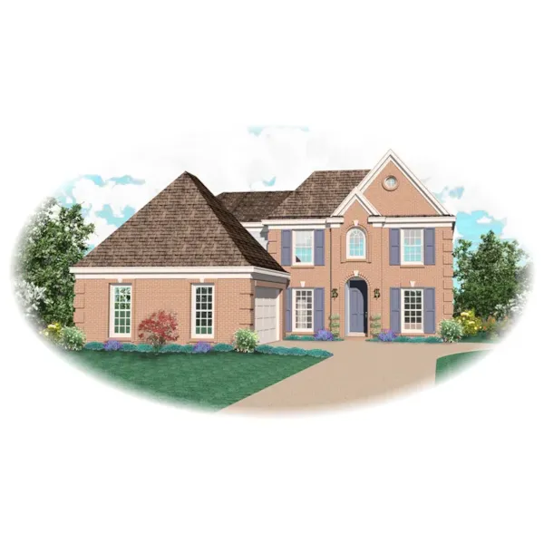 Traditional House Plan Front of Home - Lucas Hollow Traditional Home 087D-0610 - Shop House Plans and More