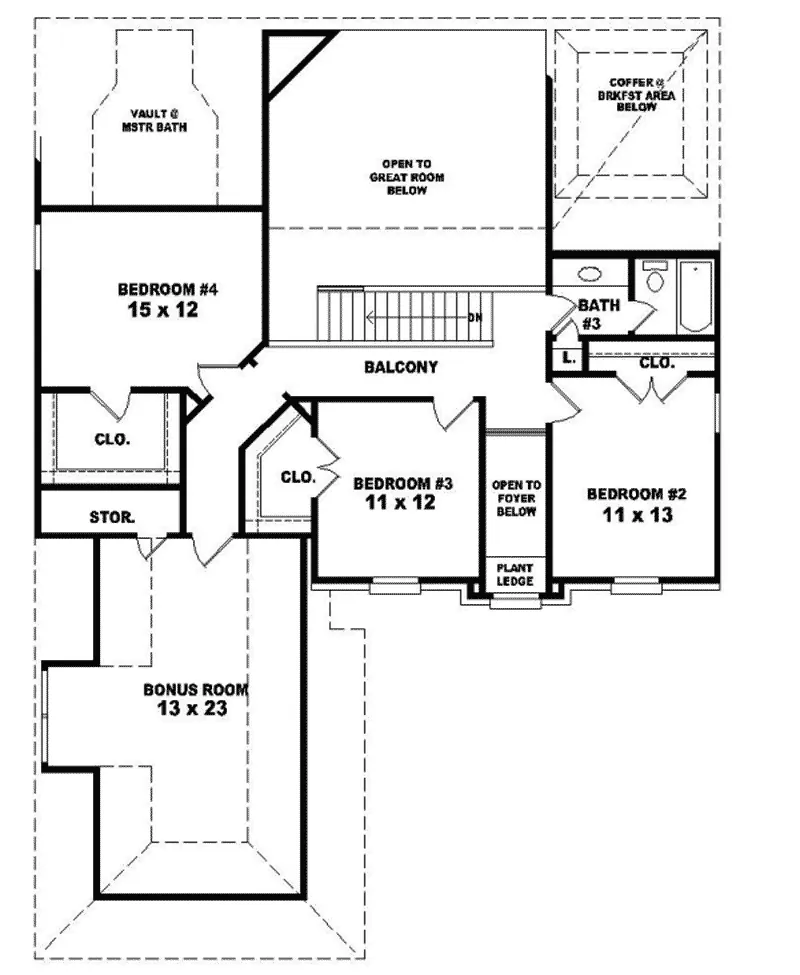 Traditional House Plan Second Floor - Rebecca Meadow European Home 087D-0611 - Shop House Plans and More