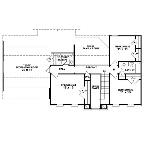 Country House Plan Second Floor - Florentine Georgian Home 087D-0615 - Search House Plans and More