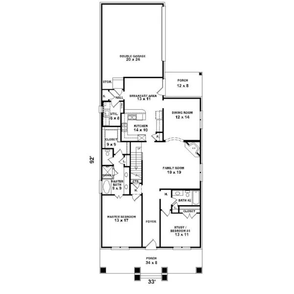 Craftsman House Plan First Floor - Eugenia Craftsman Home 087D-0616 - Search House Plans and More