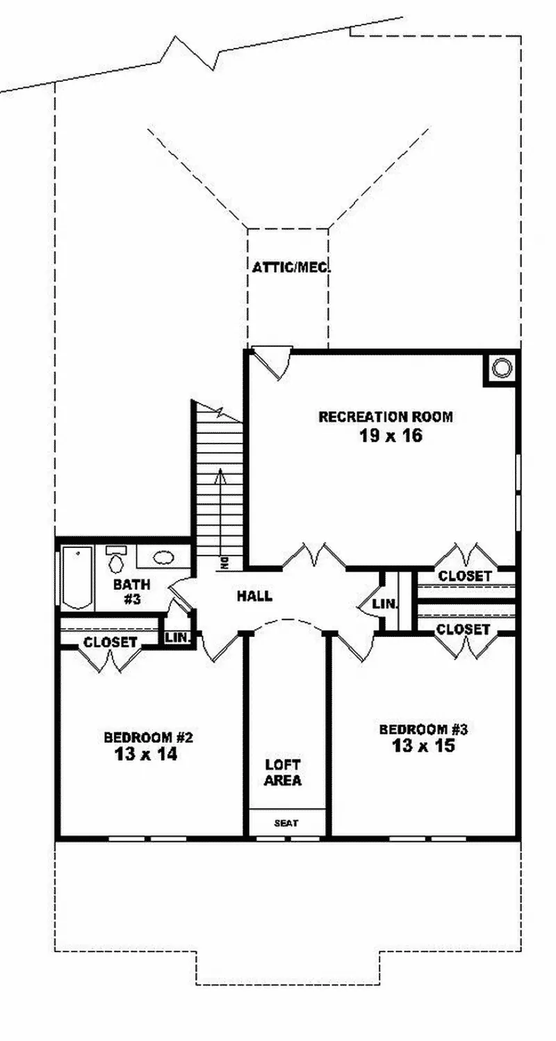 Lake House Plan Second Floor - Eugenia Craftsman Home 087D-0616 - Search House Plans and More