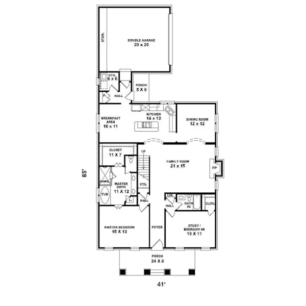 Traditional House Plan First Floor - Glengate Craftsman Home 087D-0618 - Search House Plans and More