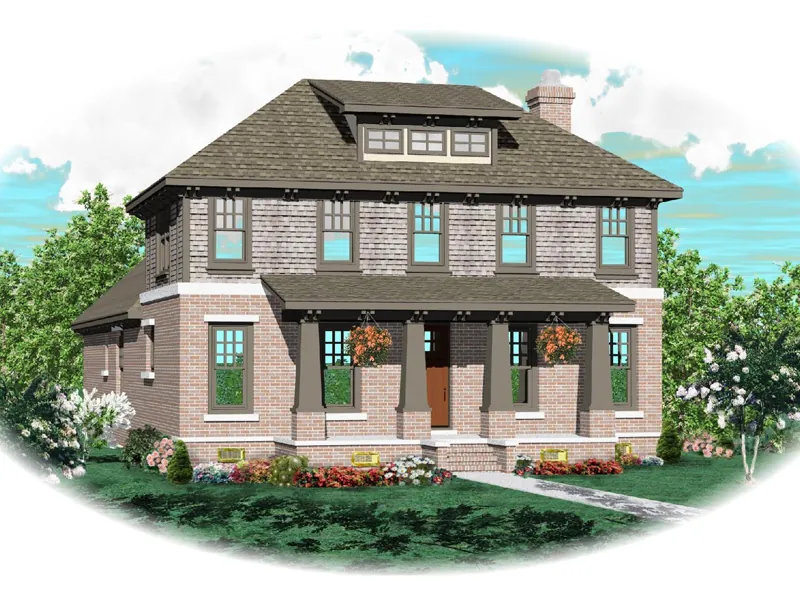 Arts & Crafts House Plan Front of Home - Glengate Craftsman Home 087D-0618 - Search House Plans and More