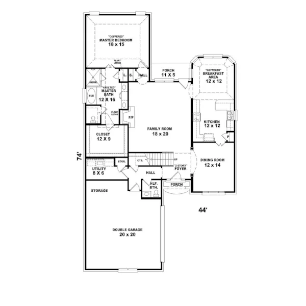 European House Plan First Floor - Esther Farm Country French Home 087D-0620 - Search House Plans and More