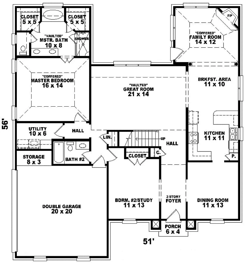 European House Plan First Floor - Beutell Traditional Home 087D-0622 - Search House Plans and More