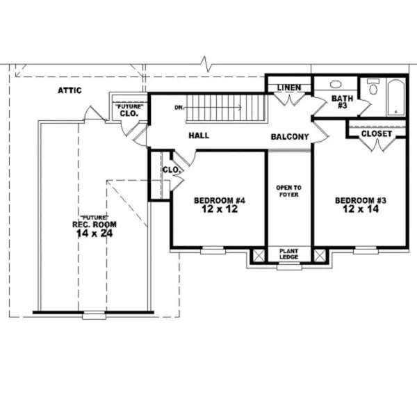 Georgian House Plan Second Floor - Beutell Traditional Home 087D-0622 - Search House Plans and More