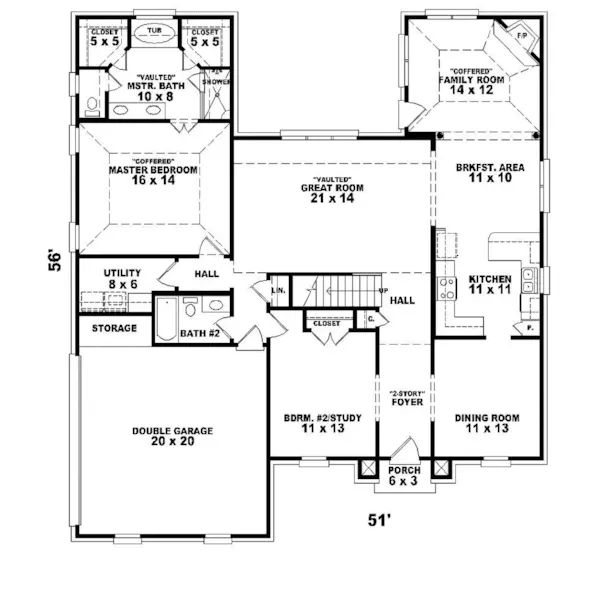 Greek Revival House Plan First Floor - Lourdes Park Southern Home 087D-0628 - Shop House Plans and More