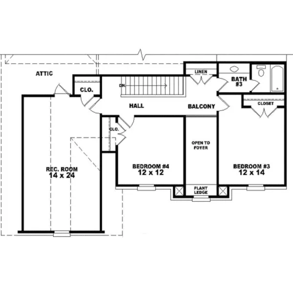 Greek Revival House Plan Second Floor - Lourdes Park Southern Home 087D-0628 - Shop House Plans and More