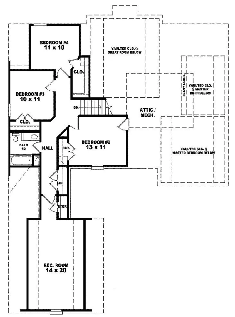 Traditional House Plan Second Floor - Fox Trace Traditional Home 087D-0630 - Search House Plans and More