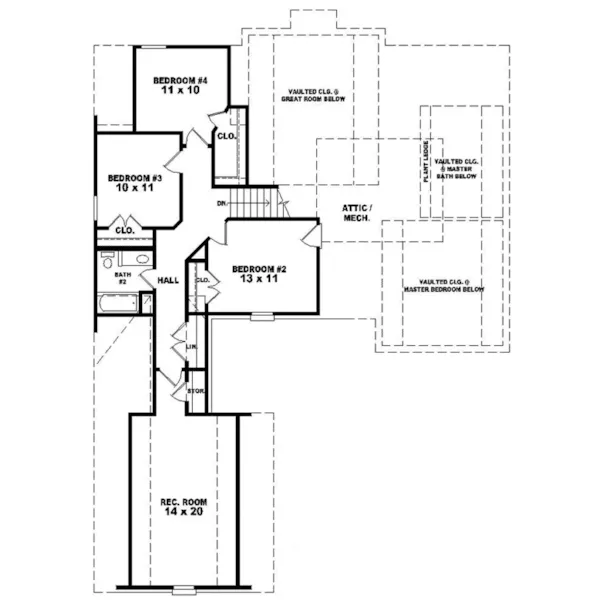 Southern House Plan Second Floor - Fox Trace Traditional Home 087D-0630 - Search House Plans and More