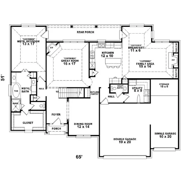 Southern House Plan First Floor - Calverton Park Traditional Home 087D-0633 - Search House Plans and More