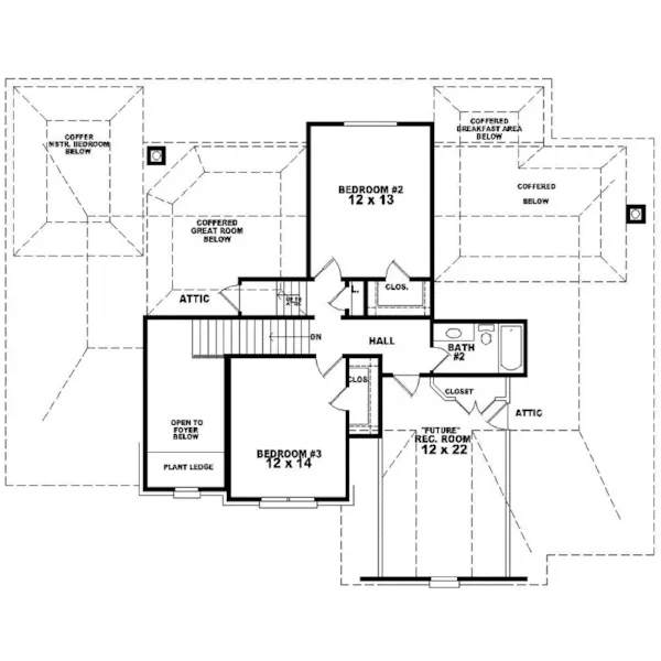 Southern House Plan Second Floor - Calverton Park Traditional Home 087D-0633 - Search House Plans and More