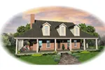 Waterfront House Plan Front of Home - Richard Place Plantation Home 087D-0635 - Shop House Plans and More