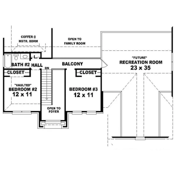 European House Plan Second Floor - Glenoak Place Traditional Home 087D-0643 - Search House Plans and More