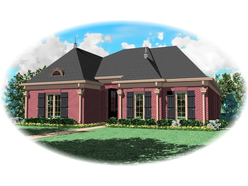 Colonial House Plan Front of Home - Louisiana European Country Home 087D-0646 - Shop House Plans and More