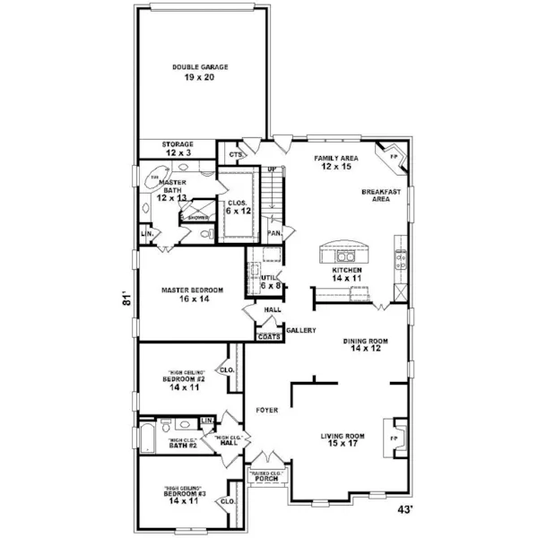 Traditional House Plan First Floor - Declan Traditional Home 087D-0647 - Search House Plans and More