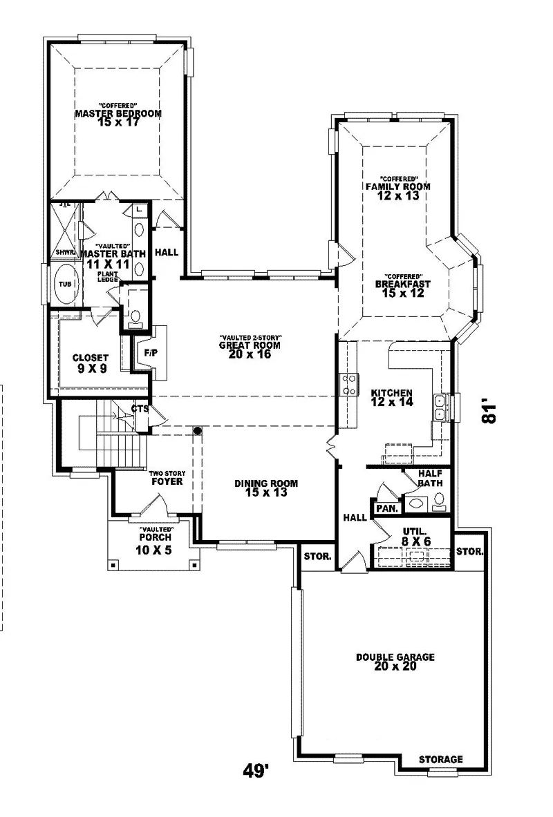 European House Plan First Floor - Elegante Manor European Home 087D-0649 - Search House Plans and More