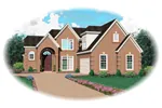Country House Plan Front of Home - Elegante Manor European Home 087D-0649 - Search House Plans and More