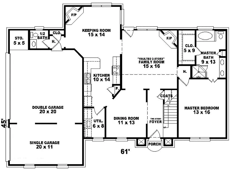 European House Plan First Floor - Kenilworth Spring Georgian Home 087D-0651 - Search House Plans and More