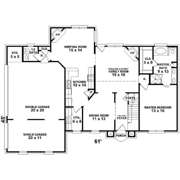 Traditional House Plan First Floor - Kenilworth Spring Georgian Home 087D-0651 - Search House Plans and More