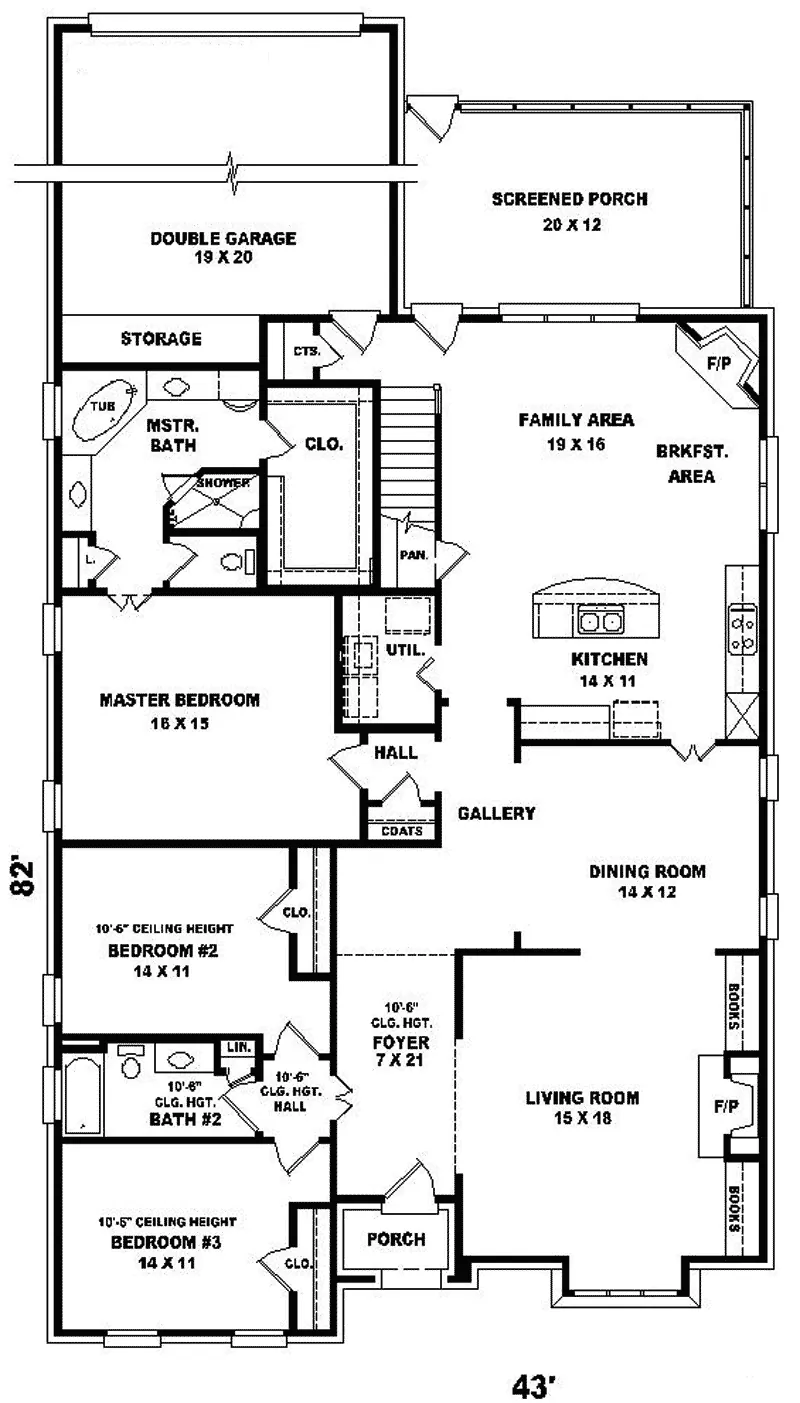Florida House Plan First Floor - Sierra Hill European Home 087D-0654 - Shop House Plans and More
