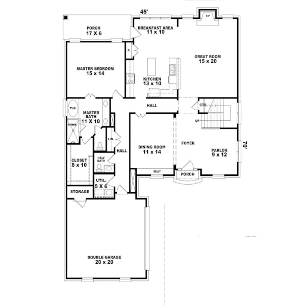 Traditional House Plan First Floor - Patandy Place European Home 087D-0657 - Shop House Plans and More