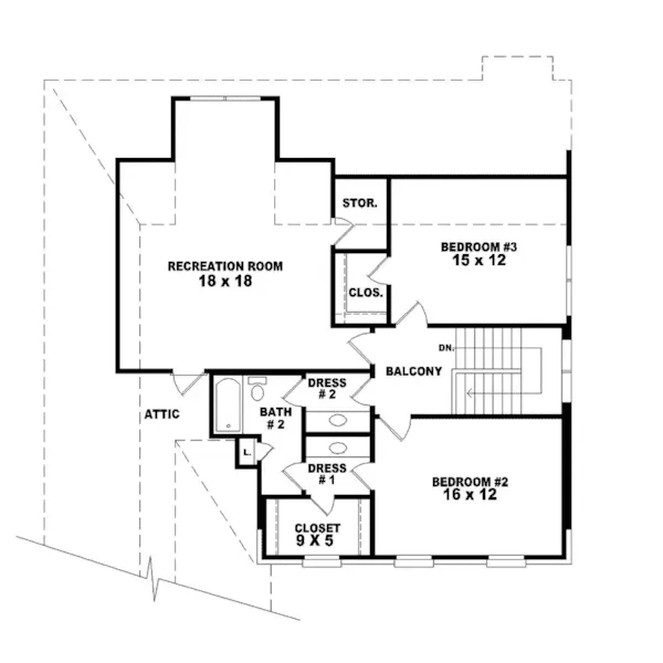 Traditional House Plan Second Floor - Patandy Place European Home 087D-0657 - Shop House Plans and More