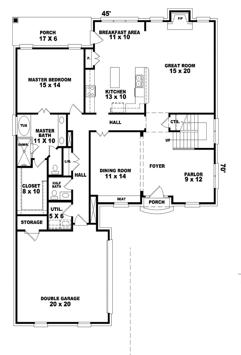 Colonial House Plan First Floor - Weatherby Falls Georgian Home 087D-0658 - Shop House Plans and More
