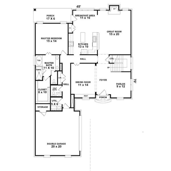 Luxury House Plan First Floor - Weatherby Falls Georgian Home 087D-0658 - Shop House Plans and More